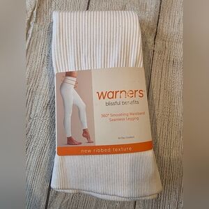 Warners Size XS Blissful Benefits White Ribbed Seamless Leggings Brand New